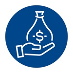 Money in hand icon